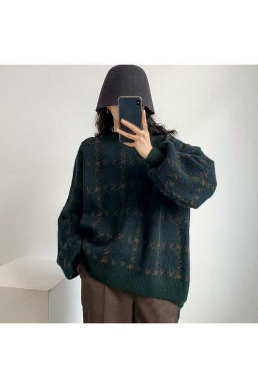 Retro Knit Sweater Lantern Sleeve Fall Sweater cottagecoreclothes