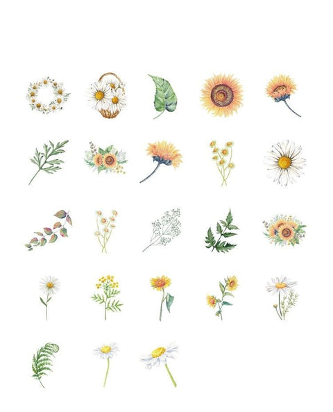 46pcs/pack Sunflower Stickers - Decorative Stickers - Сottagecore clothes