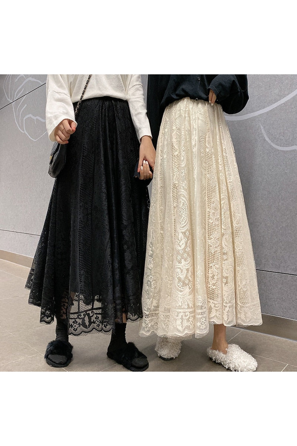 Long cottage-style skirt