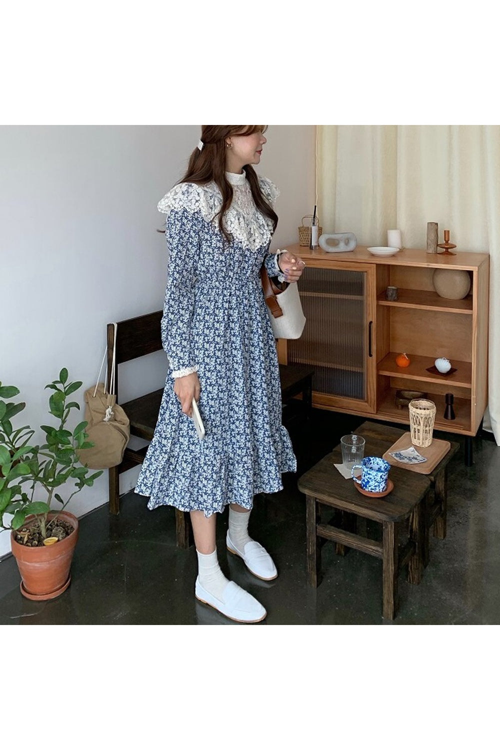 Cottagecore Long Sleeve Floral Dress cottagecoreclothes