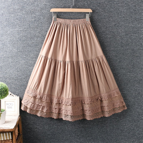 Cotton Retro Skirt - 0 - Сottagecore clothes
