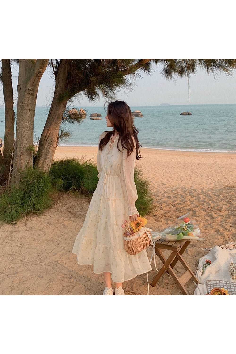 V-neck Elegant Sweet Dress cottagecoreclothes