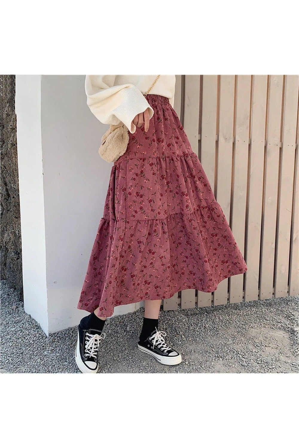 Cottagecore Corduroy Long Skirt cottagecoreclothes