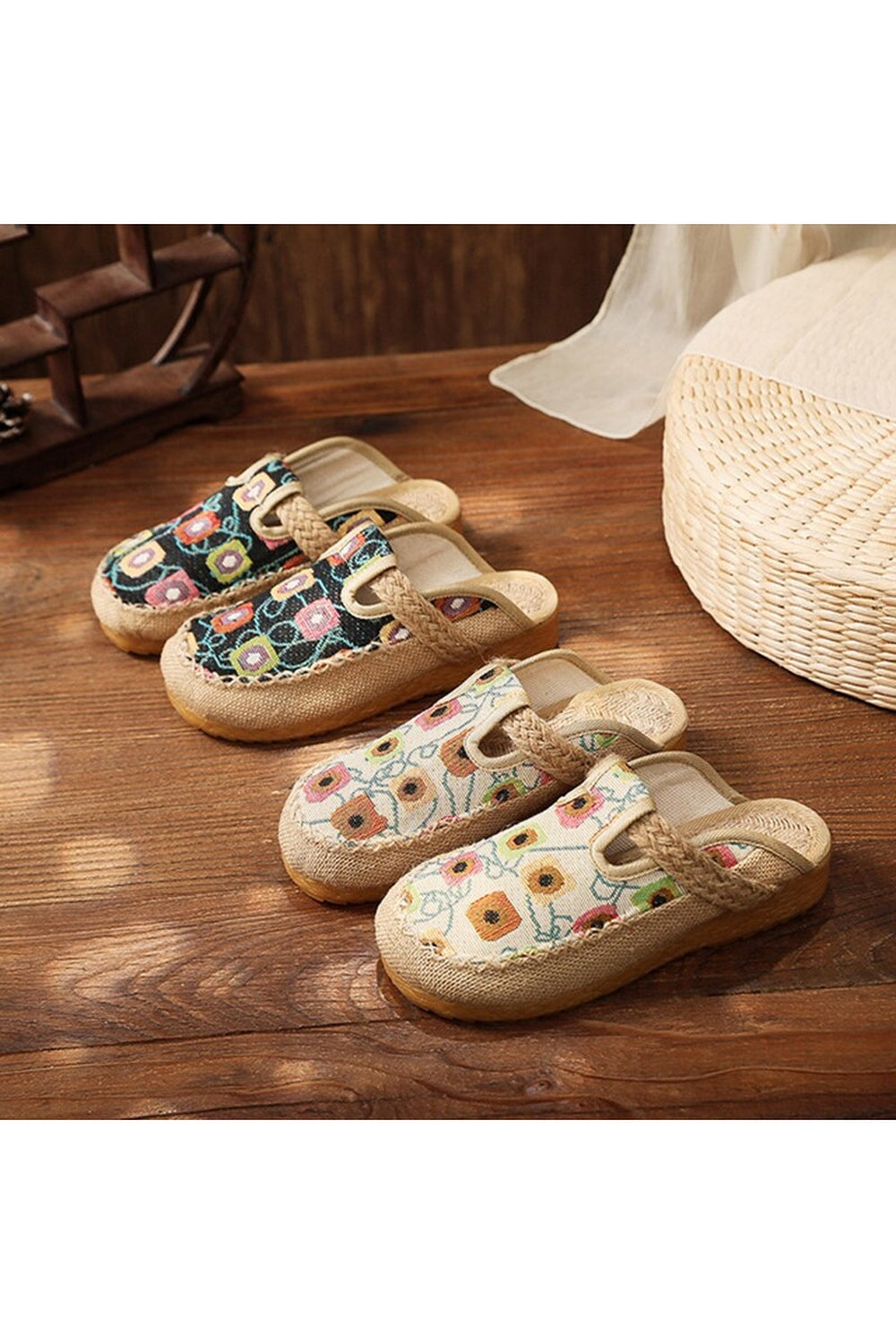 Embroidered Flat Espadrilles cottagecoreclothes