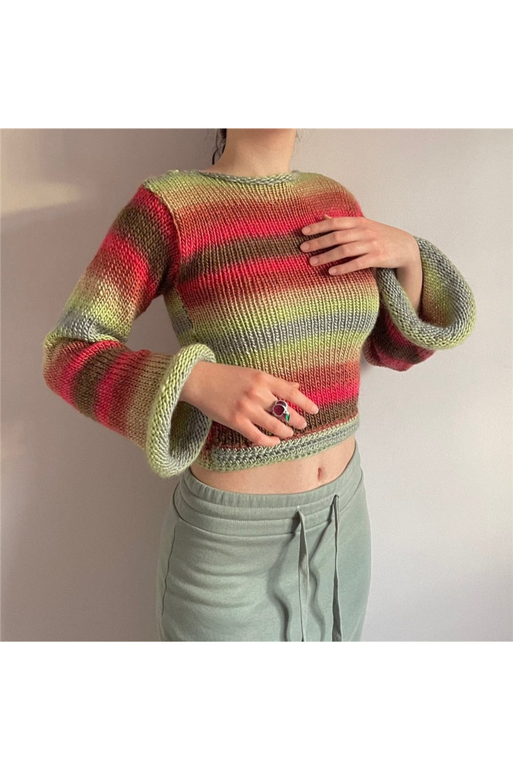 Fairy Grunge Rainbow Fall Sweater