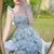 Elegant Long Flower Strap Dress - 0 - Сottagecore clothes