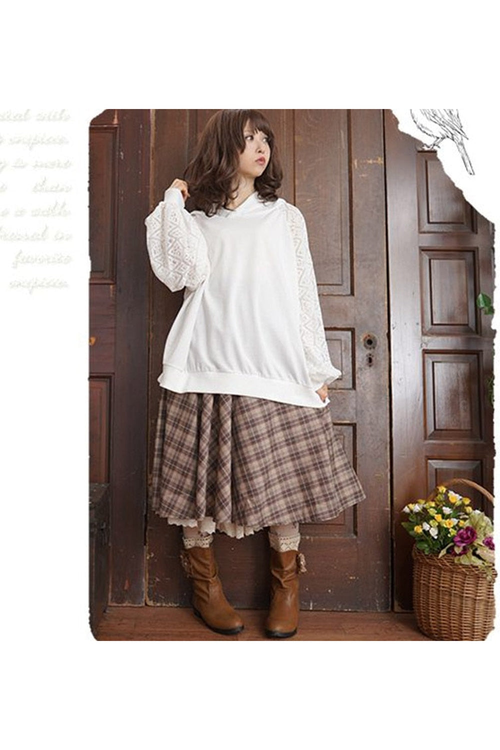 Mori Girl Retro Plaid Skirt cottagecoreclothes