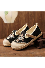 Embroidered Flat Espadrilles