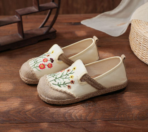 Mori Girl Flowers Embroidered Shoes - Shoes - Сottagecore clothes