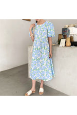 Folds Long Floral Dress