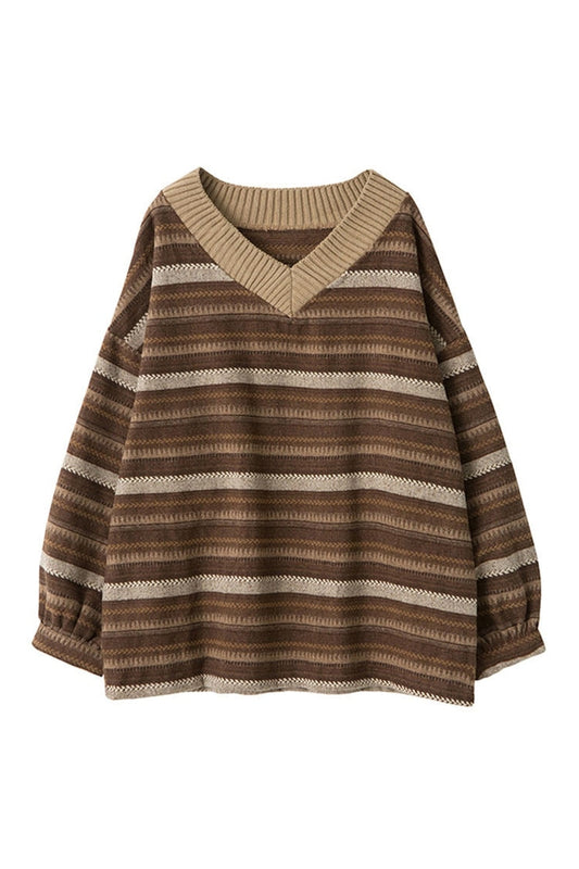 Goblincore Stripe Knit Fall Sweater cottagecoreclothes