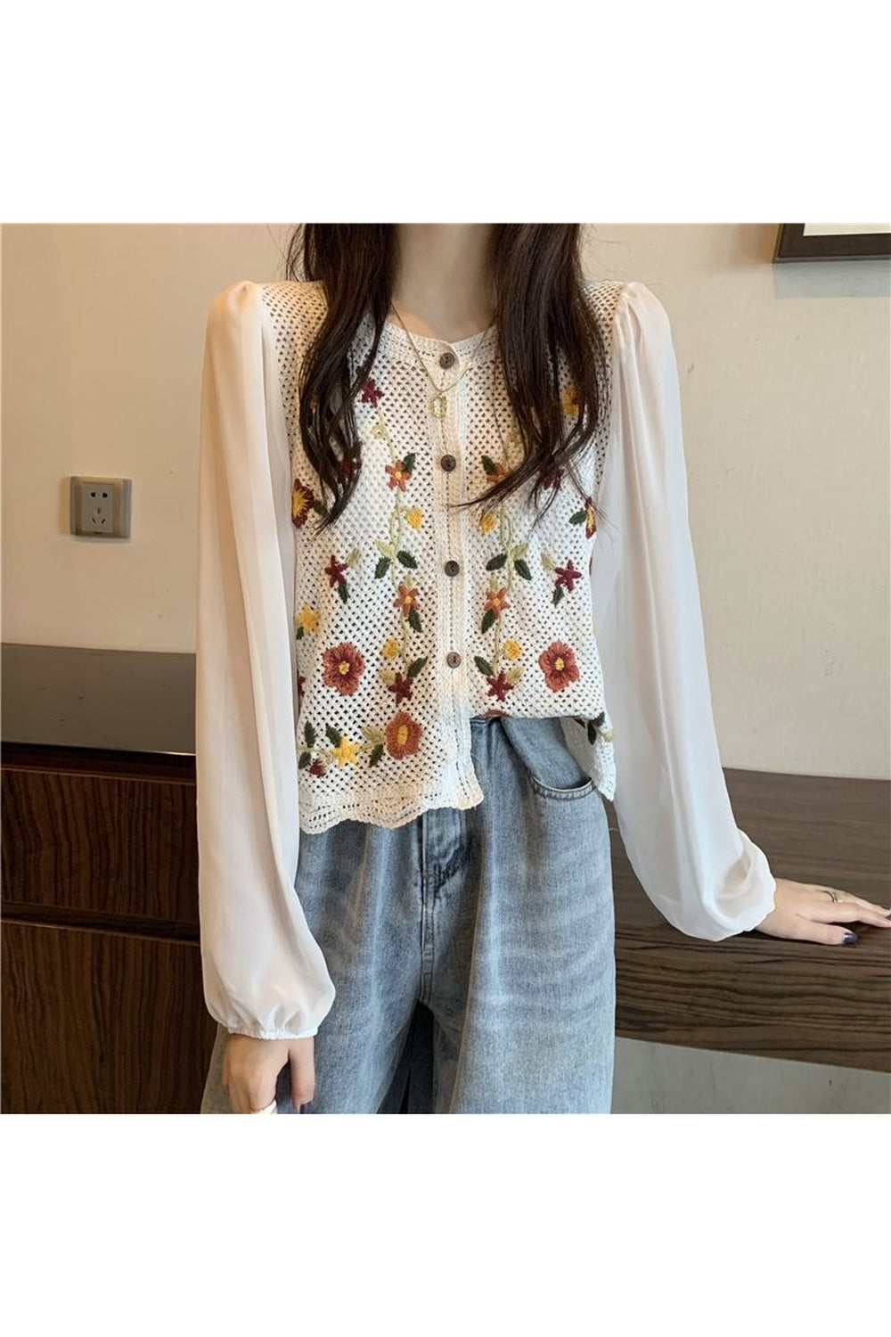 Cottagecore Retro Knitted Blouse cottagecoreclothes