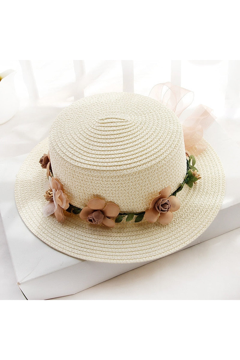Flowers Ribbon Straw Hat cottagecoreclothes