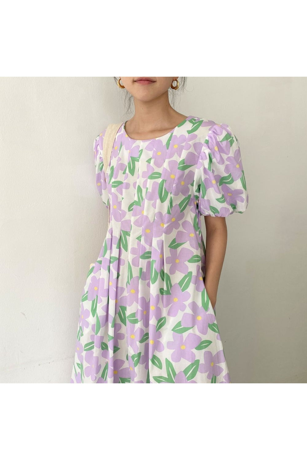 Folds Long Floral Dress