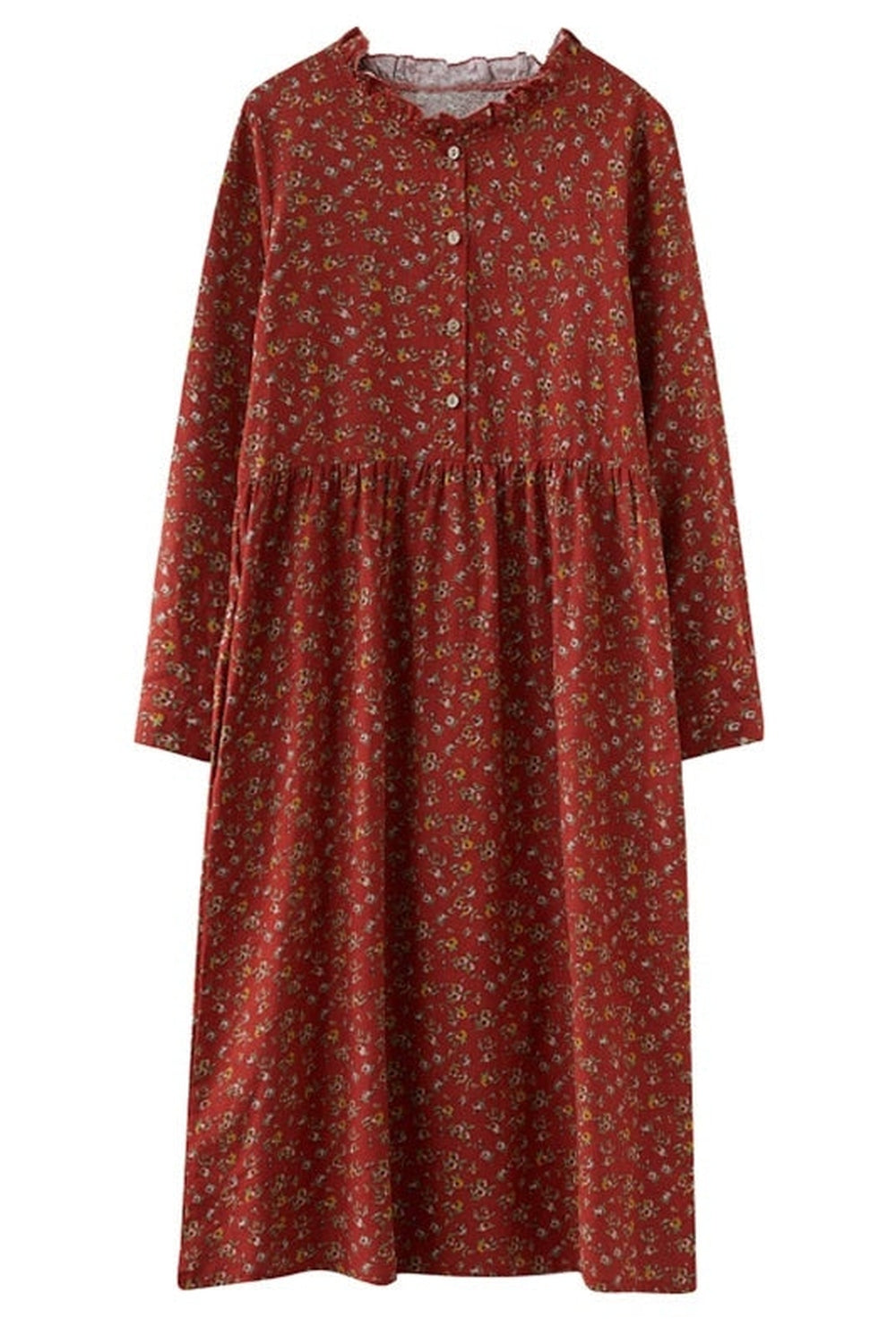 Vintage Cotton Linen Floral Dress cottagecoreclothes