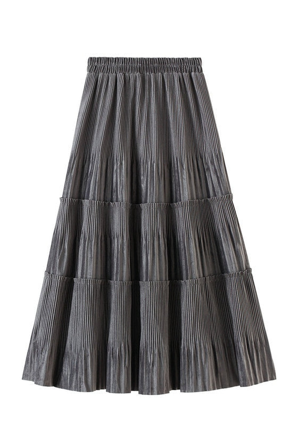 Vintage Long Velvet Pleated Skirt cottagecoreclothes