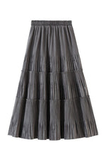 Vintage Long Velvet Pleated Skirt