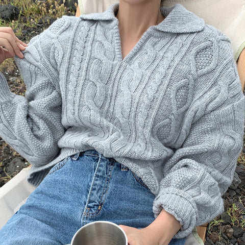 Retro Knitted Sweater - Sweaters - Сottagecore clothes