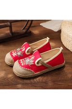 Embroidered Flat Espadrilles