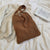 Vintage Wool Knit Shoulder Shopping Bag -  - Сottagecore clothes