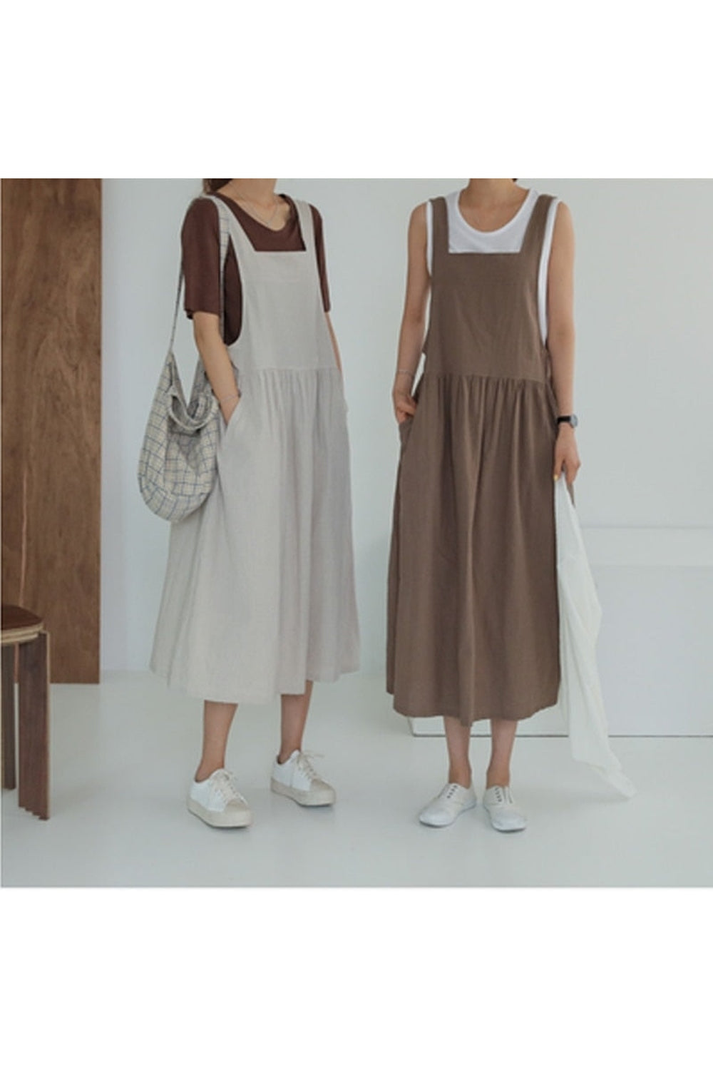Cottagecore Linen Casual Dress cottagecoreclothes