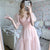 French Style Pink Fairycore Dress -  - Сottagecore clothes