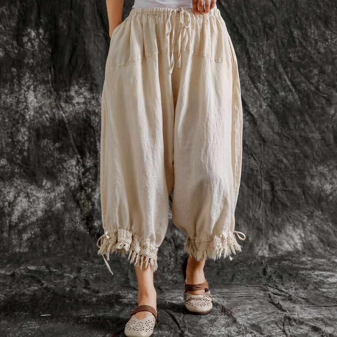 Dark Cottagecore Loose Harem Pants