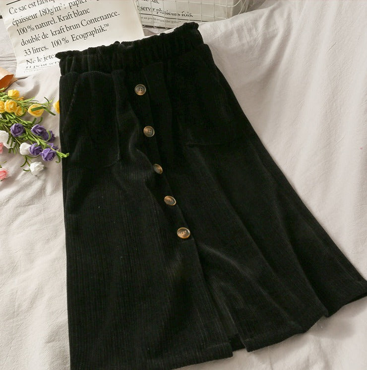 Dark Cottagecore Corduroy Skirt