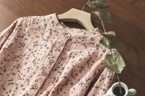 Cottagecore Rustic Little Flowers Shirt - Blouses - Сottagecore clothes