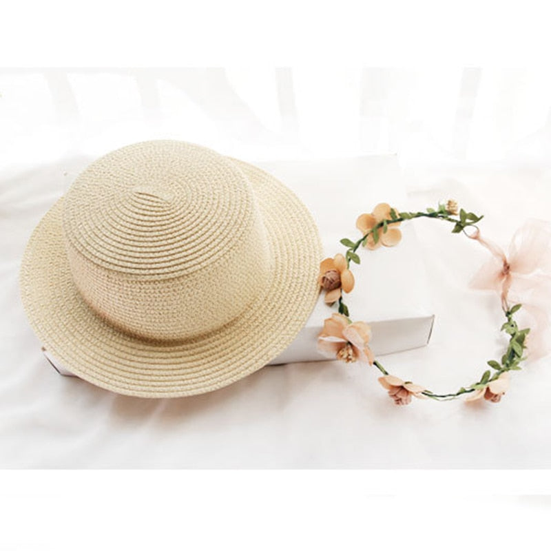 Flowers Ribbon Straw Hat