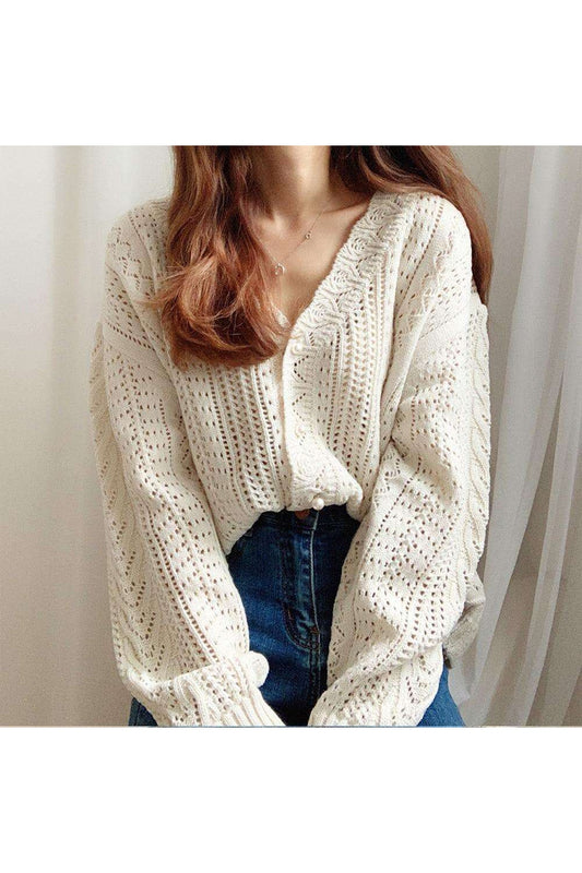 Vintage Elegant Cropped Fall Sweater cottagecoreclothes