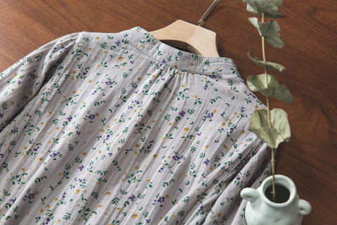 Cottagecore Rustic Little Flowers Shirt - Blouses - Сottagecore clothes