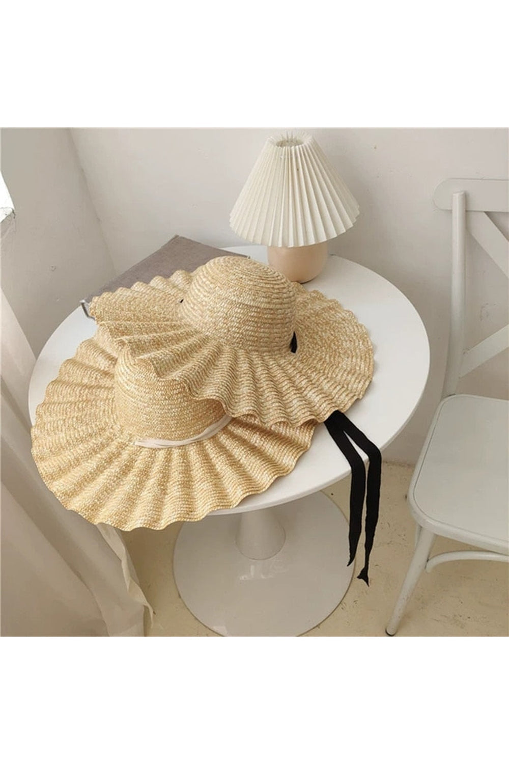 Large Brim Ribbon Straw Hat cottagecoreclothes