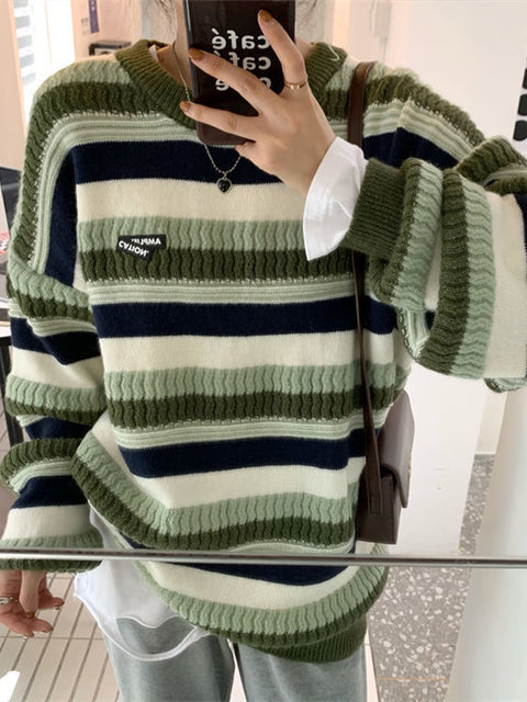 Grunge Striped Sweater - 0 - Сottagecore clothes