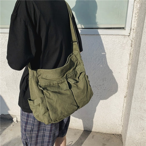 Goblincore Handbag Canvas Shoulder Bag - 0 - Сottagecore clothes