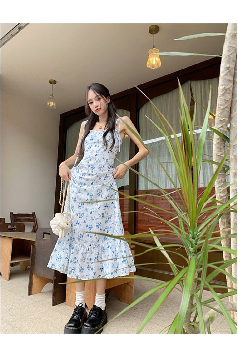 Cottagecore Casual Suspender Flower Dress cottagecoreclothes