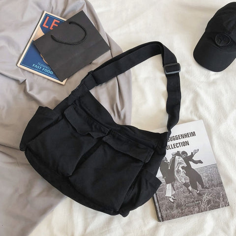 Goblincore Handbag Canvas Shoulder Bag - 0 - Сottagecore clothes