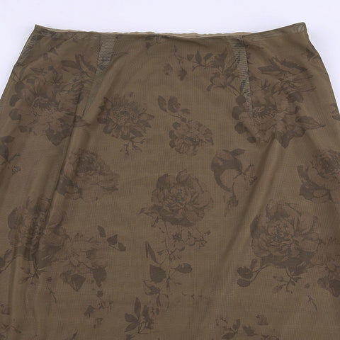 Faldas largas con estampado floral Grunge de Fairycore