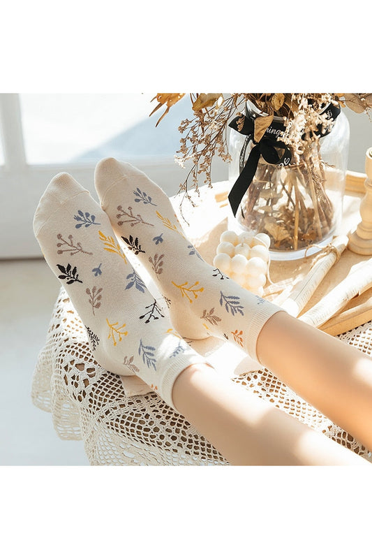 Cottagecore Japanese Print Long Socks cottagecoreclothes
