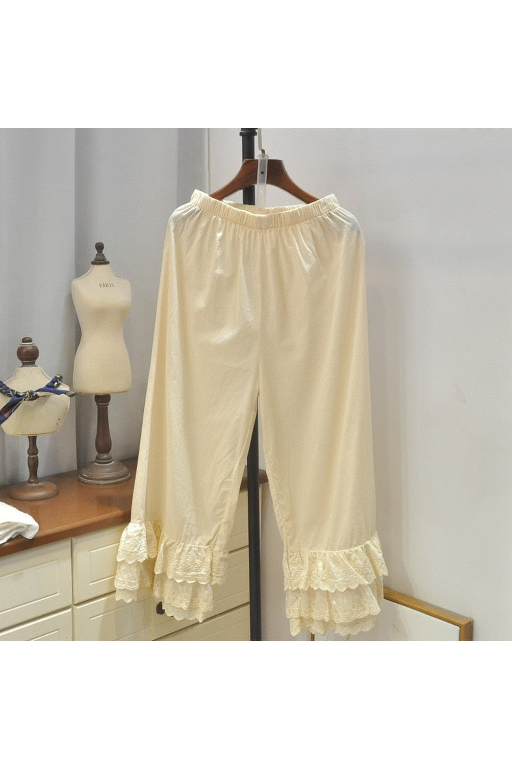 Cottagecore Loose Pants with Lace cottagecoreclothes