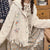 Knitted hooded cottagecore cardigan