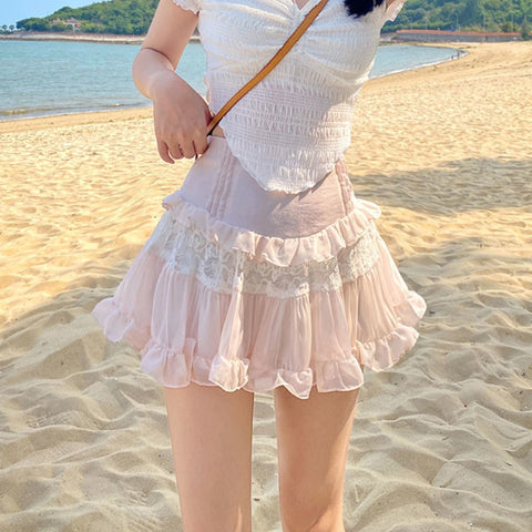 Fairy Cute Ruffle Skirt - 0 - Сottagecore clothes