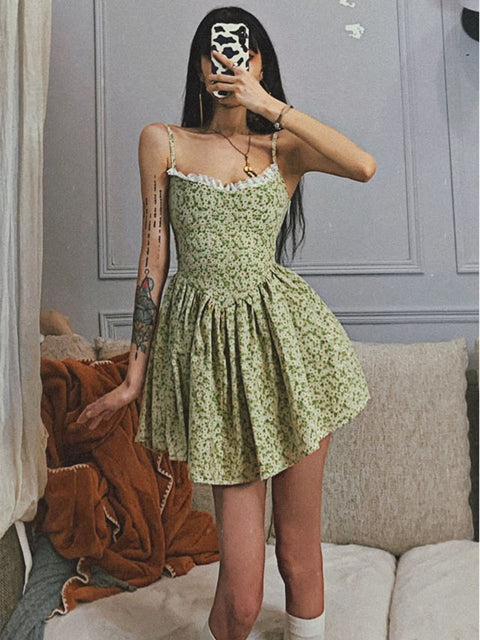 Cottagecore Summer Mini Dress - 0 - Сottagecore clothes