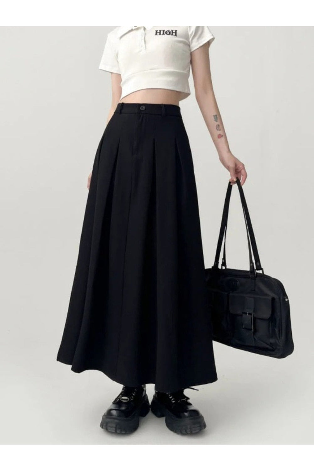 Pleated Midi Skirt