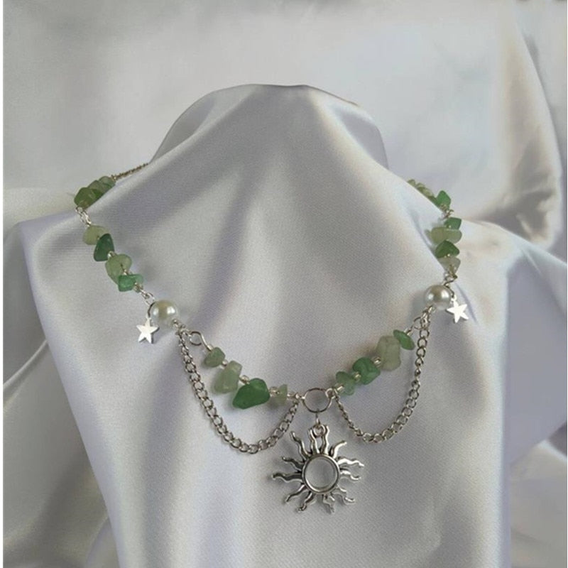 Autumn Forest Fairy Skeleton Key Necklace - Fantasy Key / Cottagecore Jewelry / Fairy Necklace / Fairycore / Goblincore / Pagan Jewelry