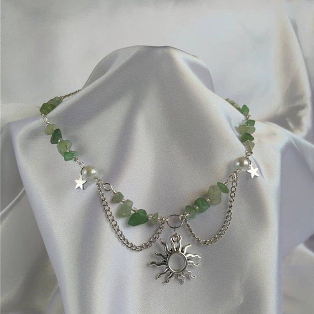 Fairycore Natural Stone Necklace cottagecoreclothes