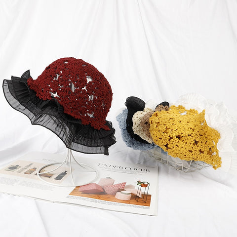Vintage  Lace Knit Hat - 0 - Сottagecore clothes