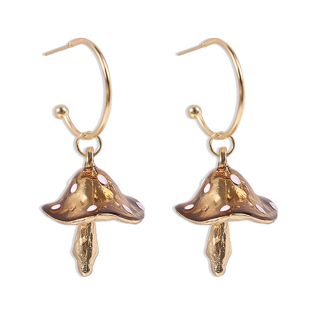 Goblincore Mushroom Earrings - 0 - Сottagecore clothes