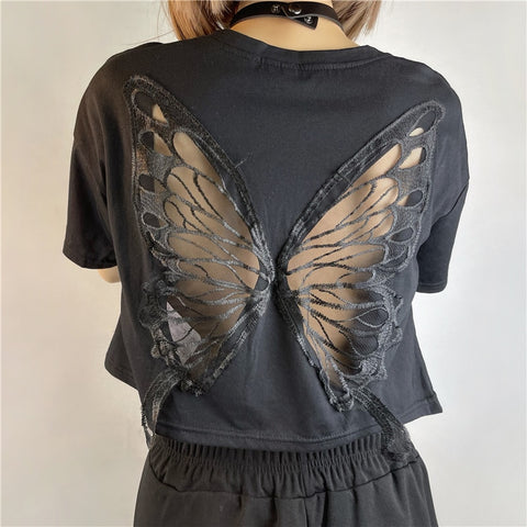 Fairy Grunge Butterfly Wings T-shirt - 0 - Сottagecore clothes