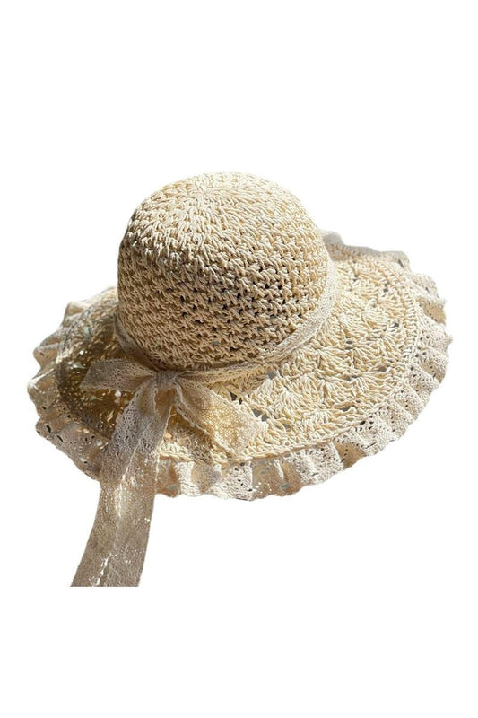 Cottagecore Foldable Straw Sunshade Hat cottagecoreclothes